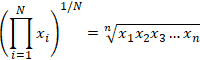 geometric mean equation